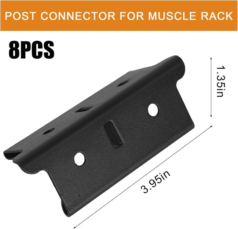 KishYa 8 Pcs 1.25 In Post Coupling Compatible With Muscle Rack, Post Coupler, Post Connector For Muscle Rack Width is Less Than or Equal To 1.25 Inches, 3.95 x 1.35 x 1.35 In - Image 2